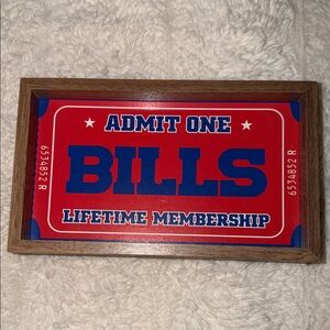 Bills Red and Blue 'Admit One' Framed Wall Sign